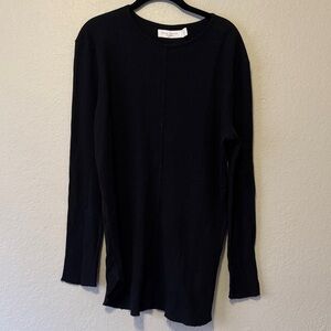 Daniel Patrick Men's Black Waffle Long Sleeve Tee